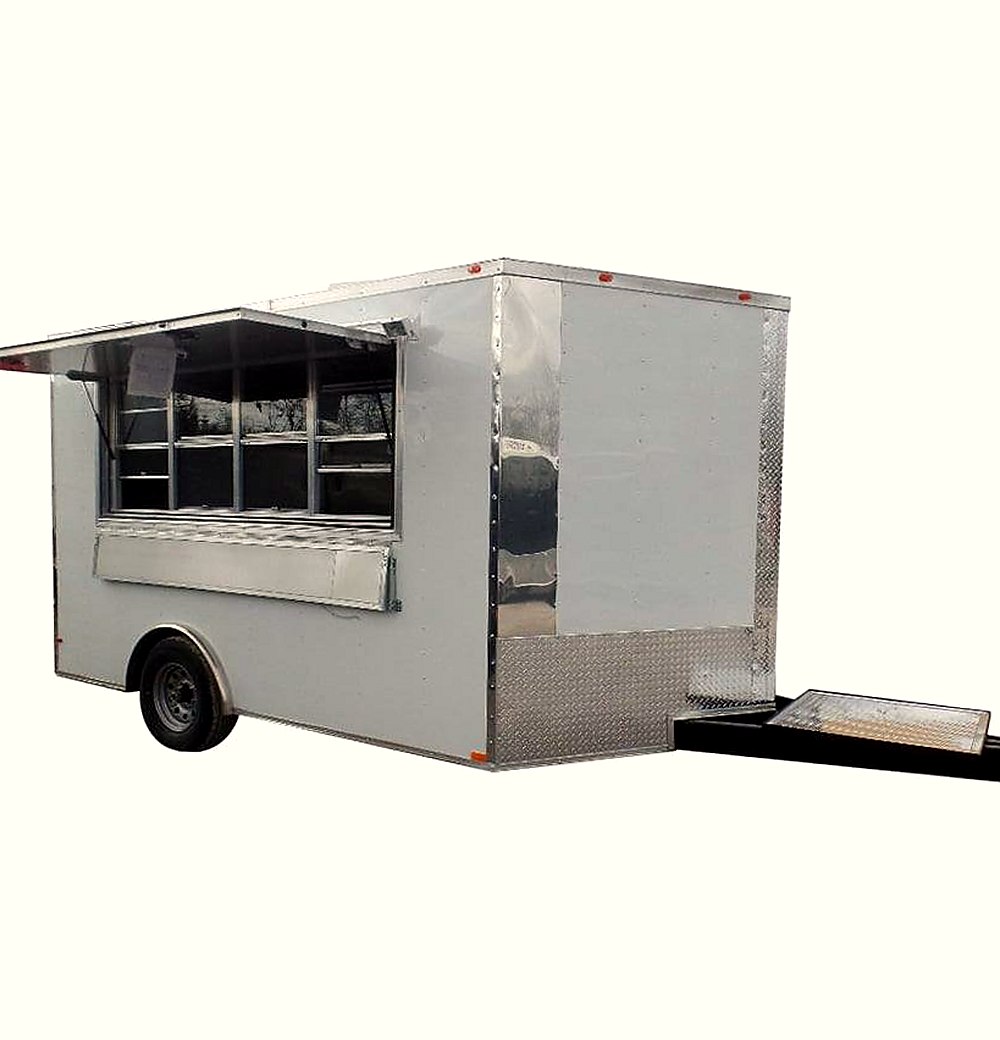 New Concession Trailer White Event Catering Food — 8.5' x 12'