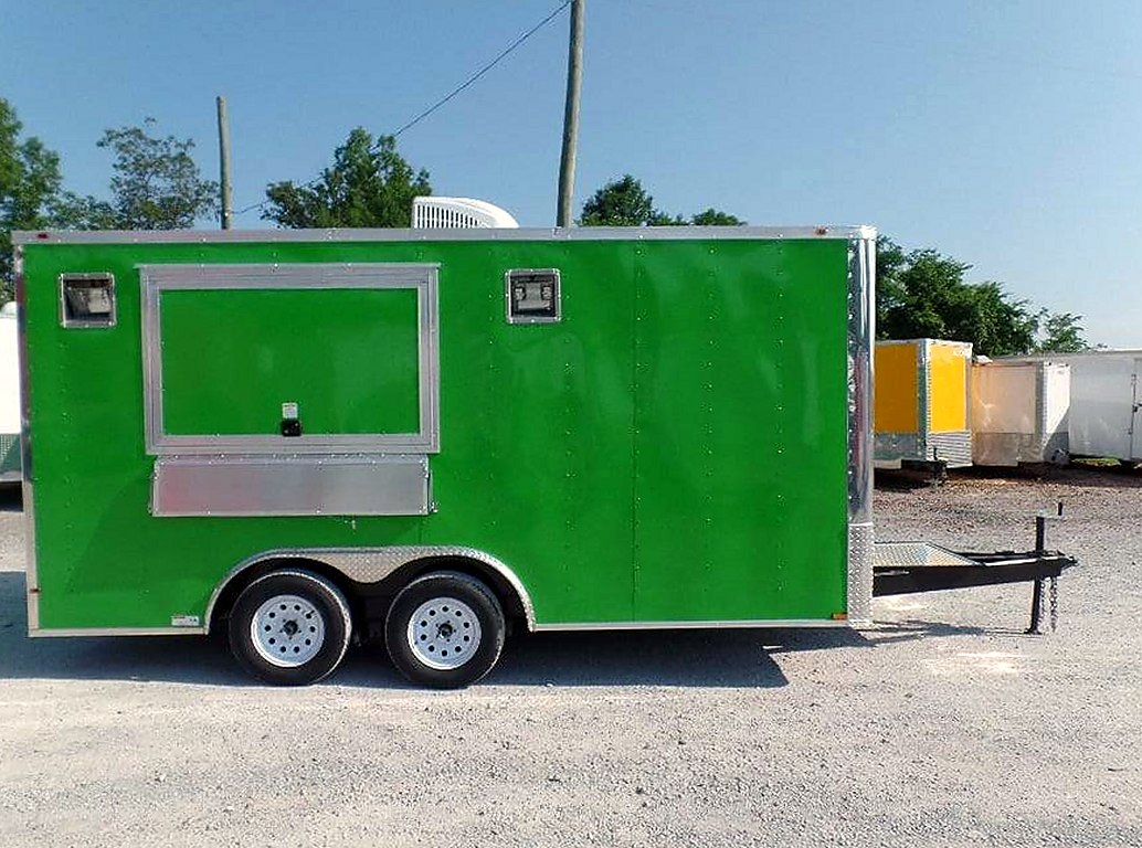 New Lime Green Concession Food Trailer — 8.5' x 16'