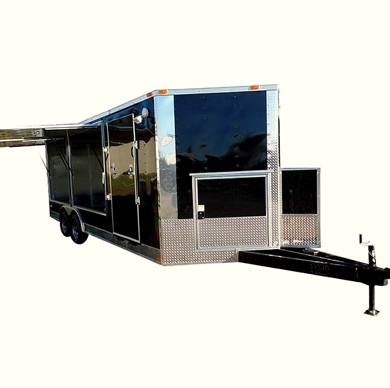 New Black Concession Pizza Food Event Catering Trailer — 8.5' x 20'