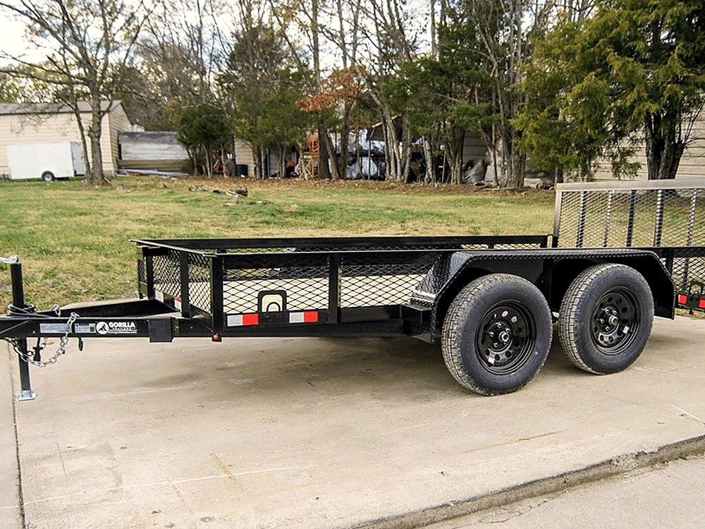 New Dovetail Utility Trailer with 1ft Mesh Sides (2) 3,500lb Axles — 6.4x12