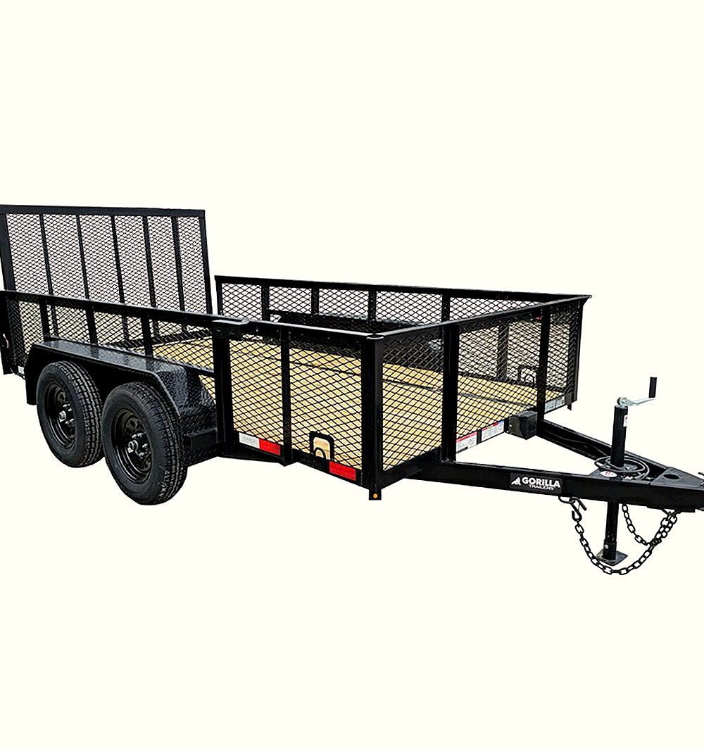 New Straight Deck Utility Trailer with 2ft Mesh Sides (2) 3,500lb Axles — 6.4x12